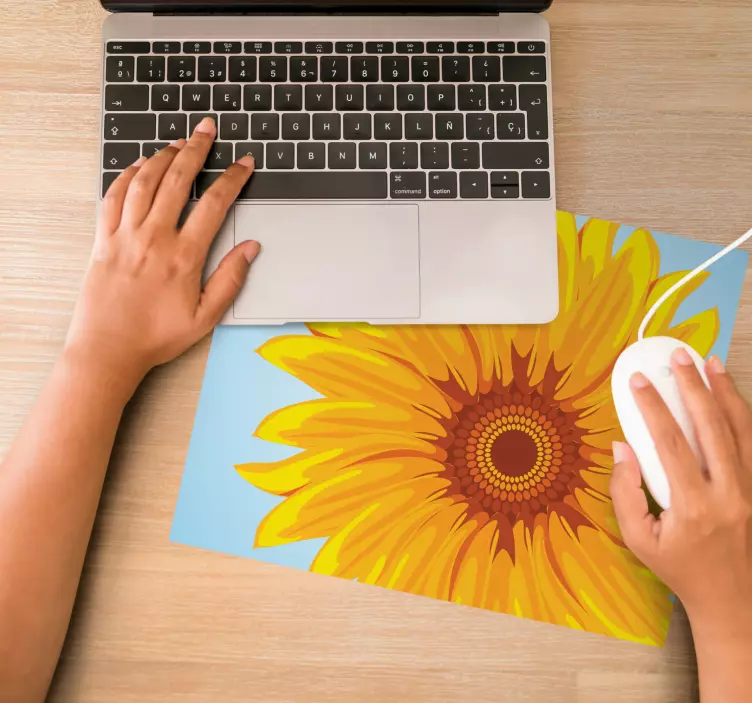 Mauspad originell mit leuchtendem sonnenblumenmotiv - TenStickers