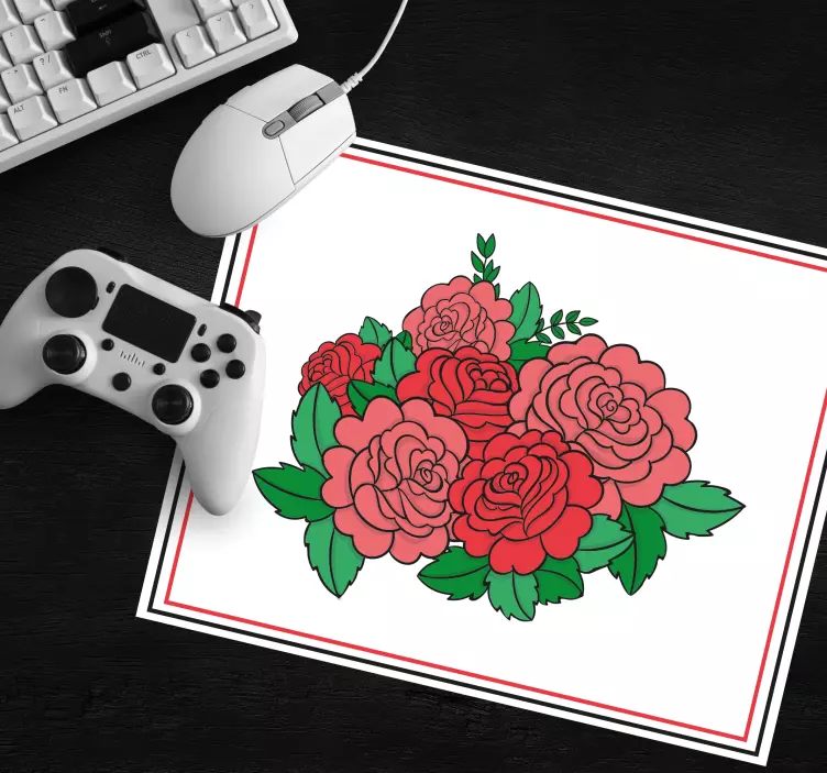 Mauspad originell mit mutigem blumenarrangement - TenStickers