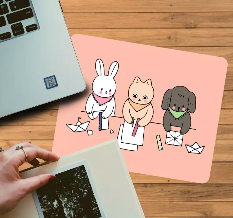 Mauspad originell mit niedlichen tierfreunden - TenStickers