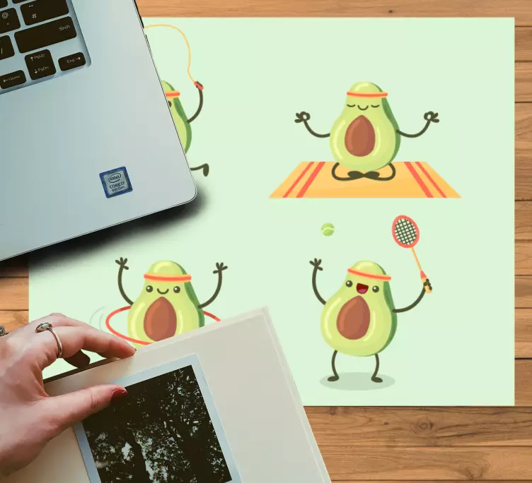 Mauspad originell mit verspielten avocadofiguren - TenStickers