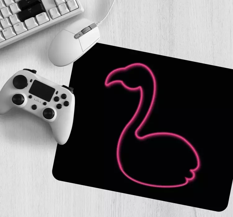 Mauspad originell neon flamingo silhouette - TenStickers
