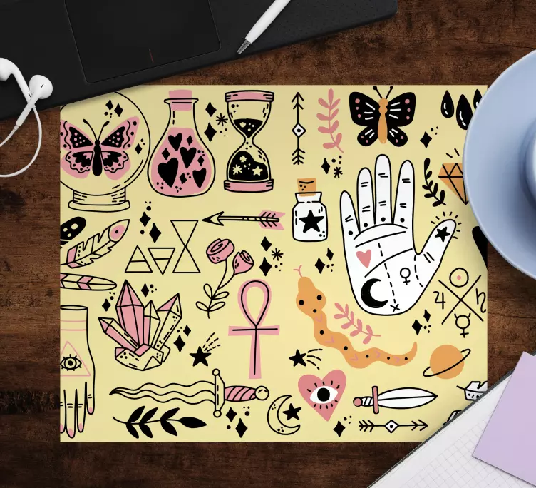 Mauspad originell sammlung mystischer symbole - TenStickers