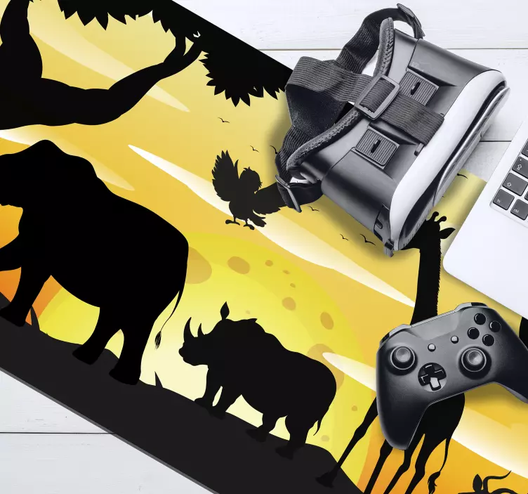 Mauspad originell savanne silhouette szene - TenStickers