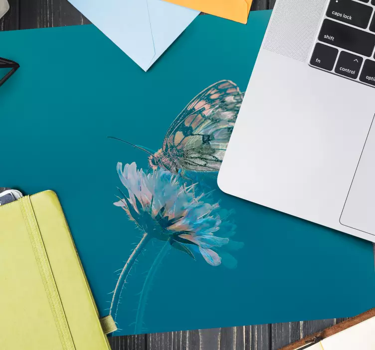 Mauspad originell schmetterling auf blüte - TenStickers