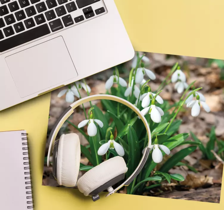 Mauspad originell schneeglöckchen blumenarrangement - TenStickers