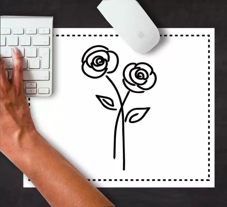 Mauspad originell zwei florale stängel - TenStickers