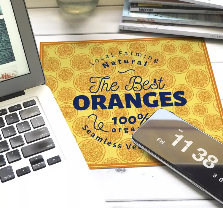 Mousepad spruch frisch organische zitrusfrüchte - TenStickers