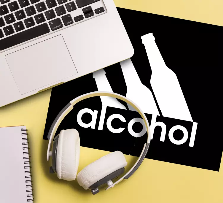 Mousepad spruch mit grafik von alkoholflaschen - TenStickers