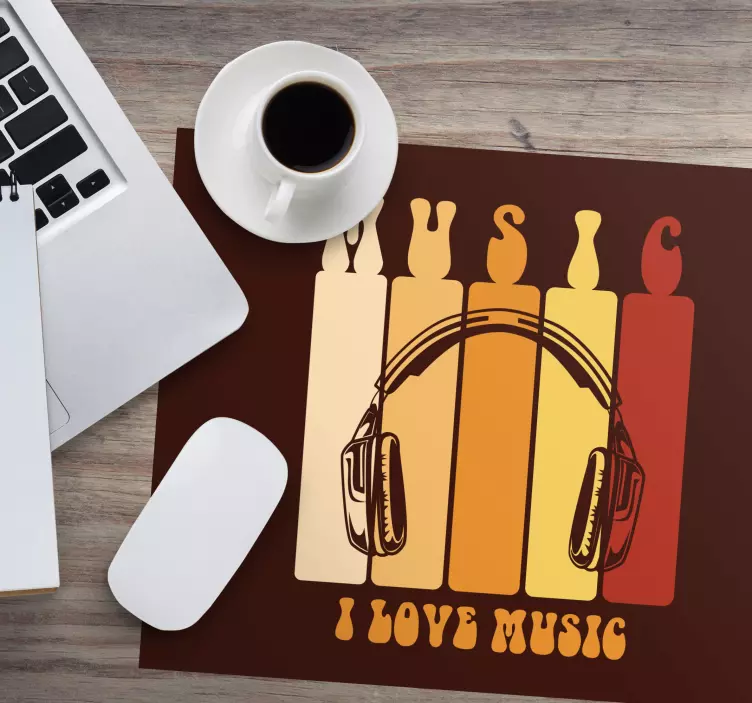 Mousepad spruch mit musik kopfhörer design - TenStickers