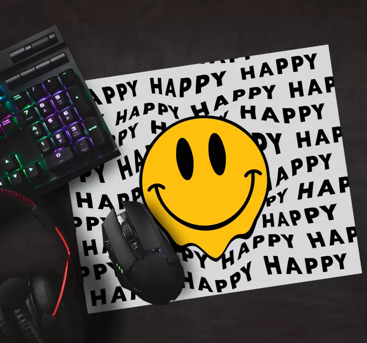 Mousepad spruch mit smiley-gesicht emblem - TenStickers
