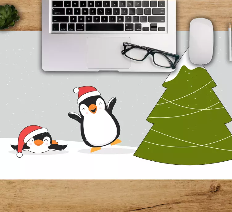 Mousepad weihnachten festliche pinguin feier - TenStickers