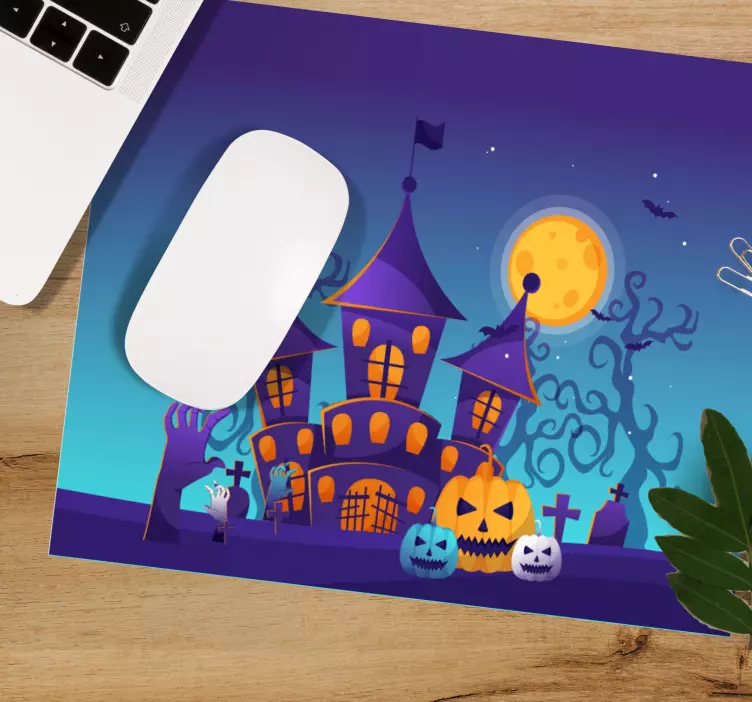 Mousepad weihnachten gespenstisches halloween schloss - TenStickers