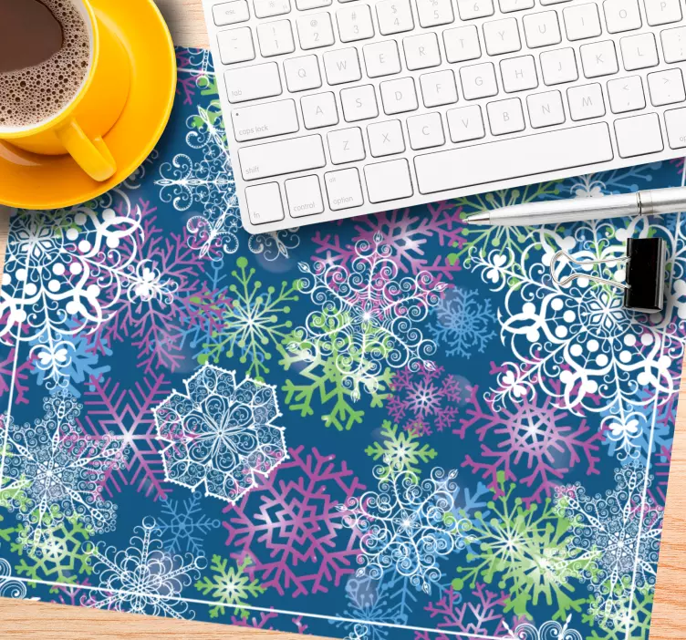 Mousepad weihnachten mit bunten schneeflockenmustern - TenStickers