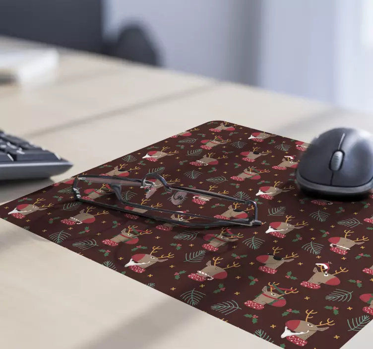 Mousepad weihnachten mit festlichem rentiermuster - TenStickers
