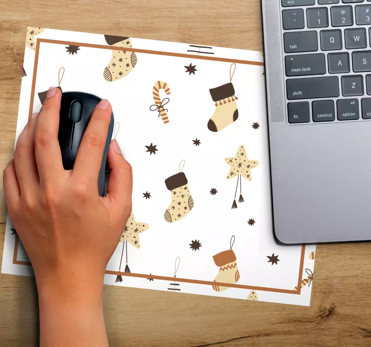 Mousepad weihnachten mit festlichem strumpfmuster - TenStickers