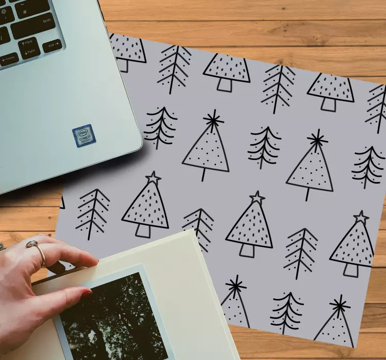 Mousepad weihnachten mit stilvollen festbaum-motiven - TenStickers