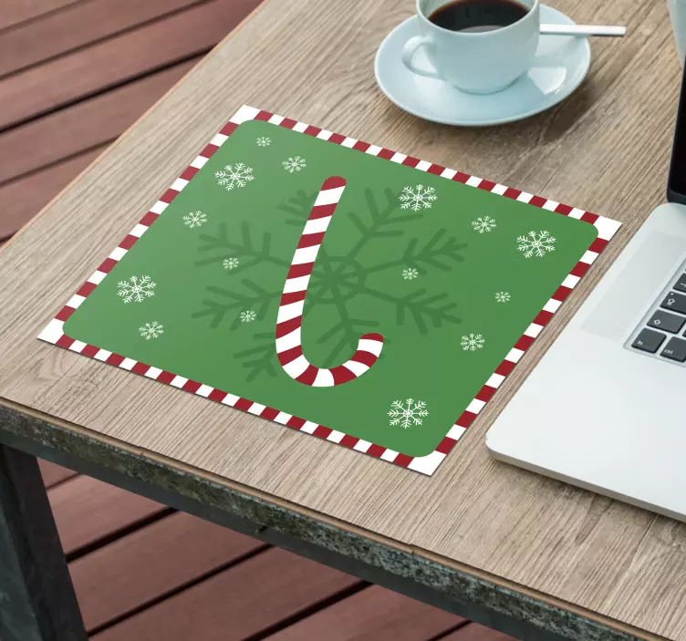 Mousepad weihnachten mit zuckerstangenmuster - TenStickers