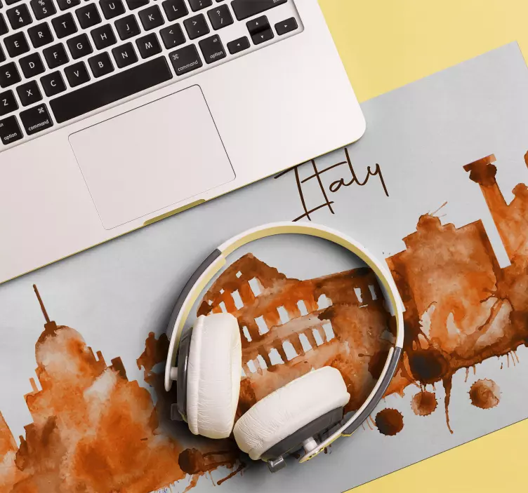 Mousepad weltkarte aquarell der italienischen skyline - TenStickers
