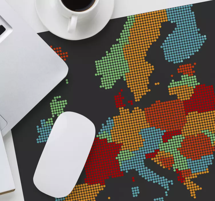 Mousepad weltkarte bunte geografische regionen - TenStickers