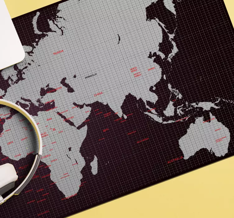 Mousepad weltkarte detaillierte weltkarte - TenStickers