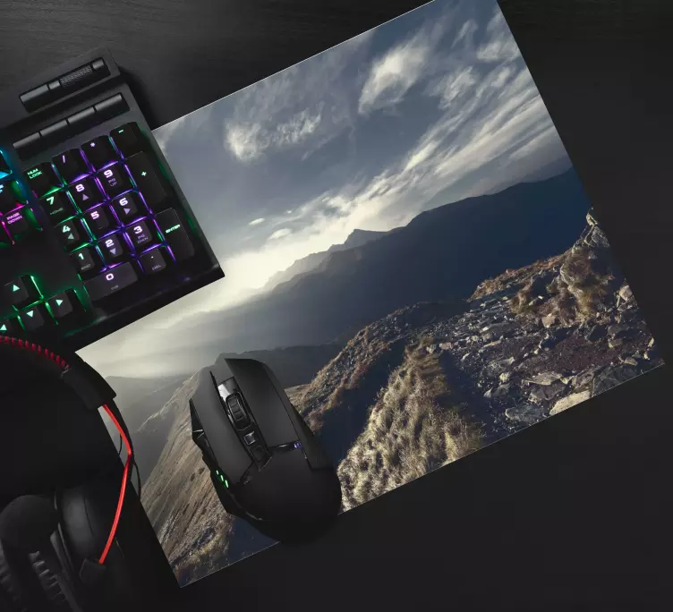 Mousepad weltkarte gebirgige landschaft ansicht - TenStickers