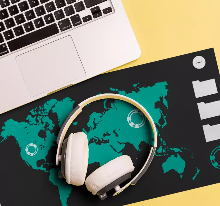 Mousepad weltkarte im weltkarten design - TenStickers