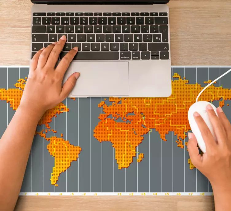 Mousepad weltkarte in pixelgrafik - TenStickers