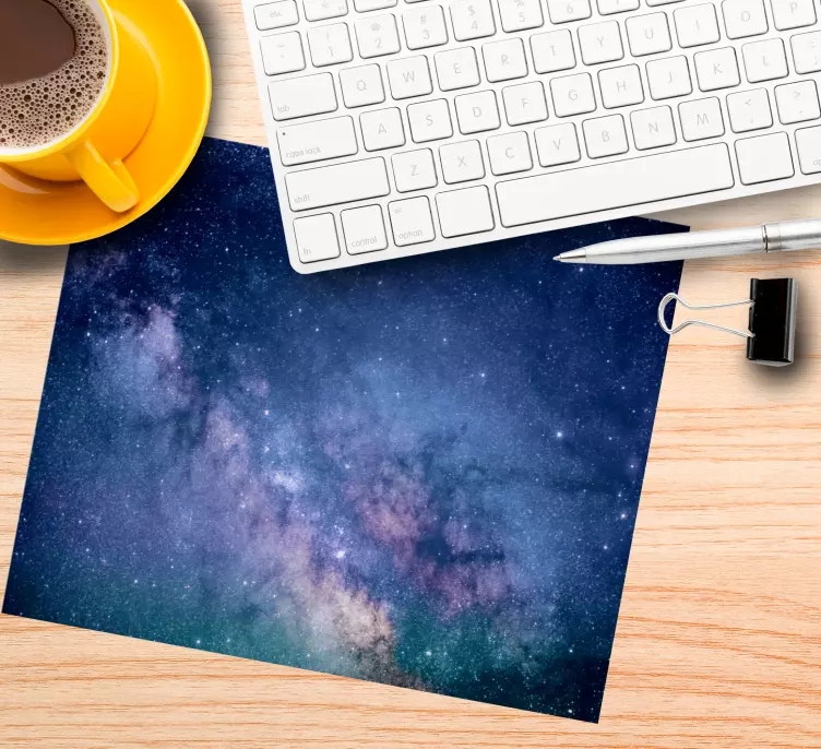 Mousepad weltkarte mit funkelndem sternenhimmel - TenStickers