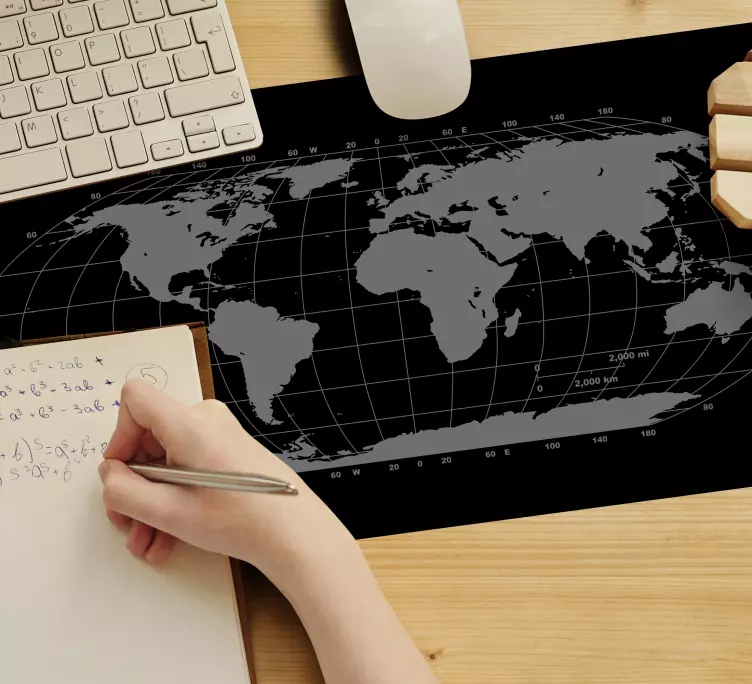 Mousepad weltkarte mit rasterdesign - TenStickers