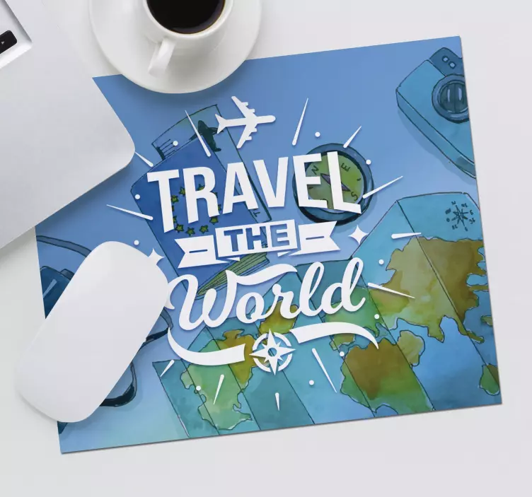 Mousepad weltkarte reise um die welt - TenStickers