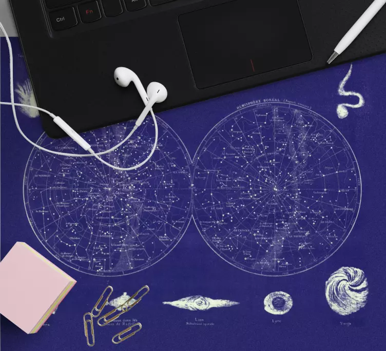 Mousepad weltkarte sternenkarte kosmos - TenStickers