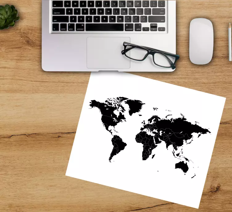 Mousepad weltkarte stilisierte weltumrisse - TenStickers