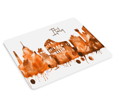 Mousepad weltkarte aquarell der italienischen skyline - TenStickers