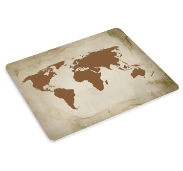 Mousepad weltkarte vintage braun welt - TenStickers