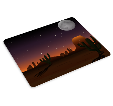 Mousepad weltkarte wüsten-nacht-himmel - TenStickers
