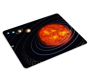 Mousepad weltkarte mit sonnensystem visualisierung - TenStickers