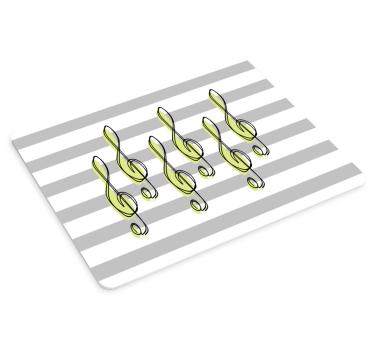 Mousepad weltkarte mit notenmuster - TenStickers