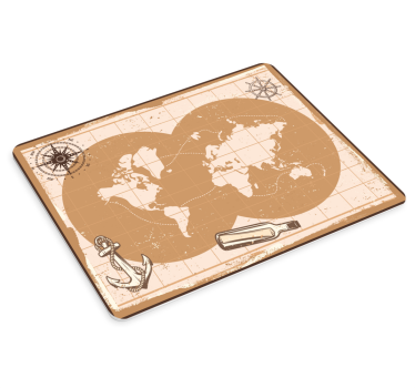 Mousepad weltkarte nautische weltkarte - TenStickers