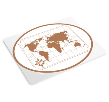 Mauspad Weltkarte Rundes weltkarte Mauspad weiß - TenStickers