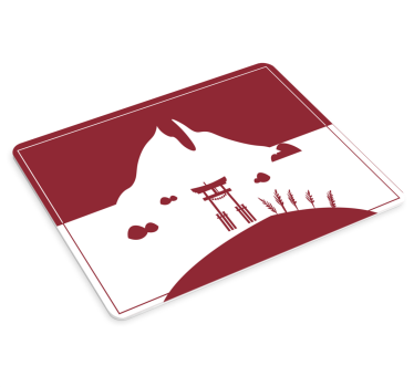 Mousepad weltkarte mit japanischem torii tor - TenStickers