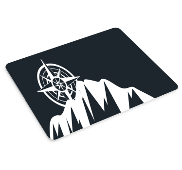 Mousepad weltkarte kompass über berge - TenStickers