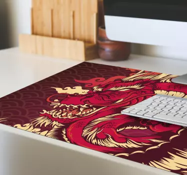 Feuerdrache Anime Vinyl Mauspad - TenStickers