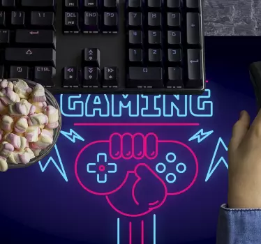 Mauspad Gaming Gaming-logo mit neonlichtern - TenStickers