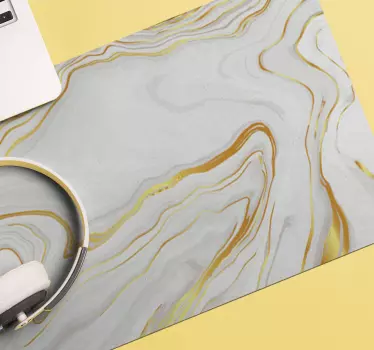 Mousepad Muster weiß gold Marmor - TenStickers