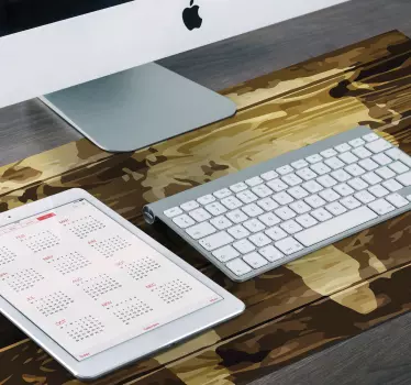 Mousepad weltkarte aus holz - TenStickers