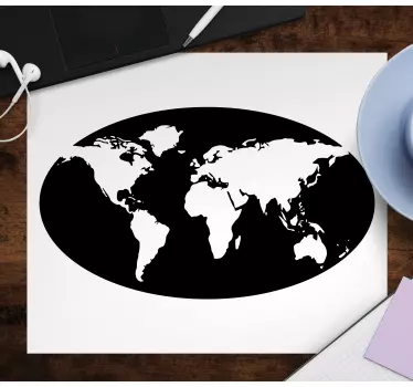 Mousepad weltkarte künstlerische weltkontur - TenStickers