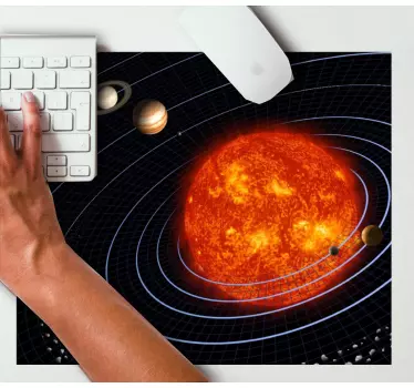 Mousepad weltkarte mit sonnensystem visualisierung - TenStickers