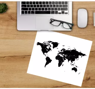 Mousepad weltkarte stilisierte weltumrisse - TenStickers