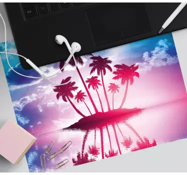 Mousepad weltkarte tropische insel reflexion - TenStickers