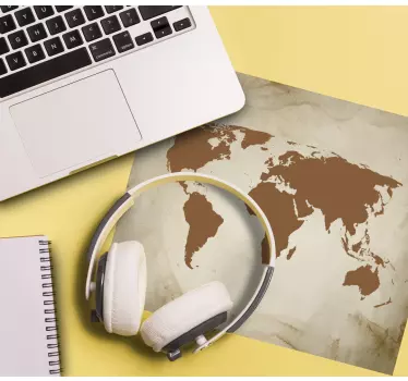 Mousepad weltkarte vintage braun welt - TenStickers